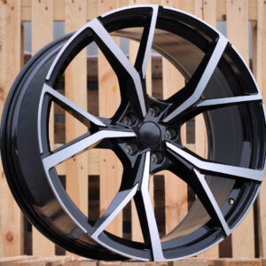 R17x7 5X112 ET 45 57.1 B5801 (FBX256) Black Polished (MB) For VW (K8+Z5) (HYBRID FORGED)