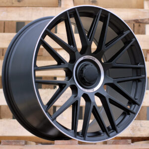 Y0207_000000009041 R19x8.5 5X112 ET 38 66.6 Y0207 (FBX161) Black Half Matt+Polished Lip (BLHMPL) For MER (P2) (HYBRID FORGED Rear+Front)