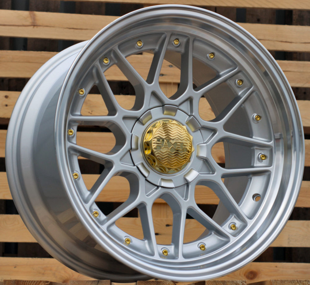 R18x10 10X120/112 ET 15 74.1 HX025 (HX025) Silver+Polished Lip (SP) For HAXER (Z1) (Rear+Front)