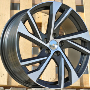 FE183_000000010405 R18x8 5X108 ET 45 63.3 FE183 (YF5772) Black Polished Half Matt (MBHM) For VOLVO (Z3+Z7) (HYBRID FORGED)