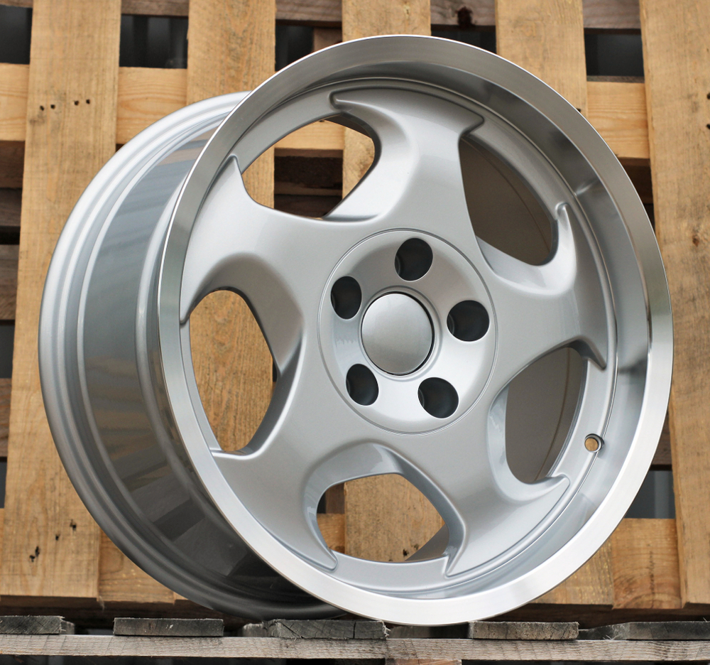 R17x8 5X120 ET 15 74.1 B2417 Silver+Polished Lip (SP) For BMW (Z1) (Front Right)