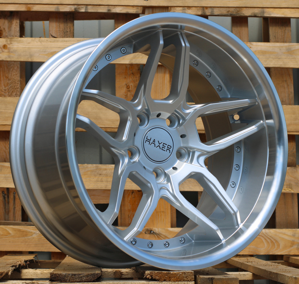 R18x10 5X120 ET 15 74.1 SSA01 (HX030) Silver+Polished Lip (SP) For HAXER (Z1+Z2) (Rear+Front)