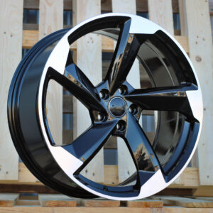 FBX390_000000009928 R20x8.5 5X112 ET 40 66.5 FBX390 Black Polished (MB) For AUD (K3) (HYBRID FORGED)