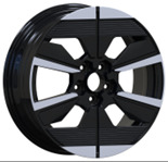 R17x7 4X108 ET 32 65.1 YF6158 Black Polished Half Matt (MBHM) For PEUG (P2) (HYBRID FORGED)