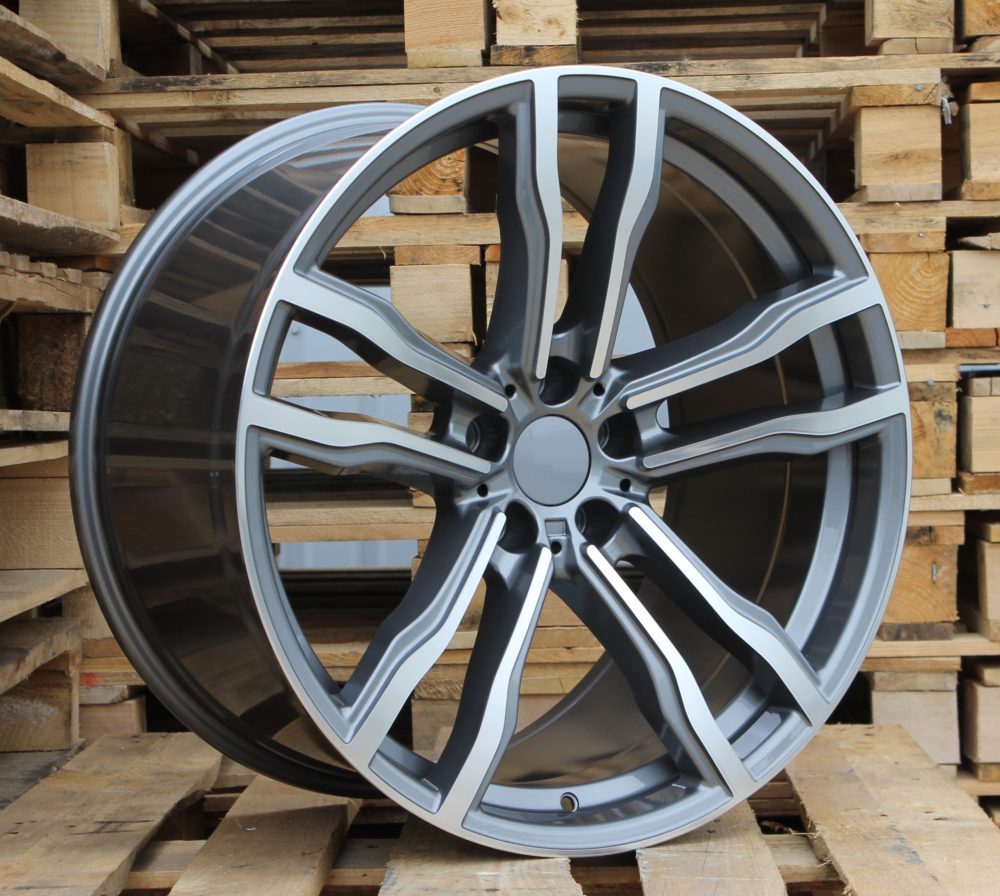 R21x10.5 5X120 ET 45 74.1 BY588 (DLJ588) Grey Polished+Powder Coating (MGPC) For BMW (P1) ())