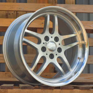R17x8 5X120 ET 20 74.1 A5913 Silver+Polished Lip (SP) For BMW (P) (Rear+Front (MS Polished))