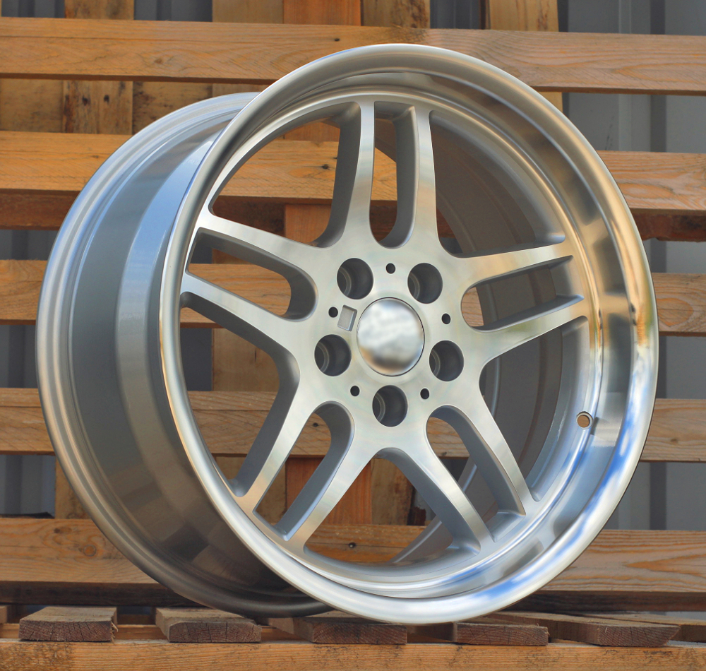 R17x9 5X120 ET 20 74.1 A5913 Silver+Polished Lip (SP) For BMW (P) (Rear+Front (MS Polished))