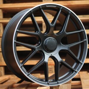 B1258_000000009686 R18x8.5 5X112 ET 43 66.6 B1258 (IN7040) Black Half Matt+Polished Lip (BLHMPL) For MER (K7)