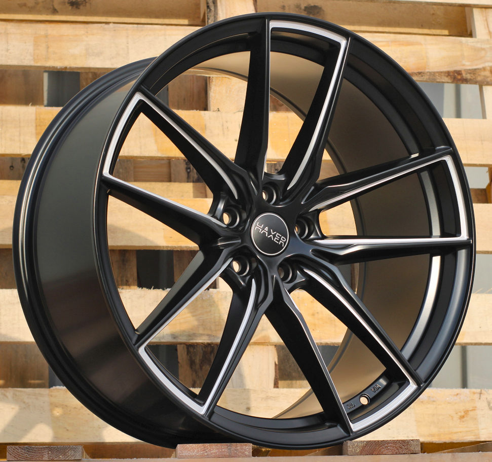 R21x10 5X112 ET 40 66.6 HX045 Black Half Matt (BLHM) For HAXER (Z2) (Milling (Front+Rear))