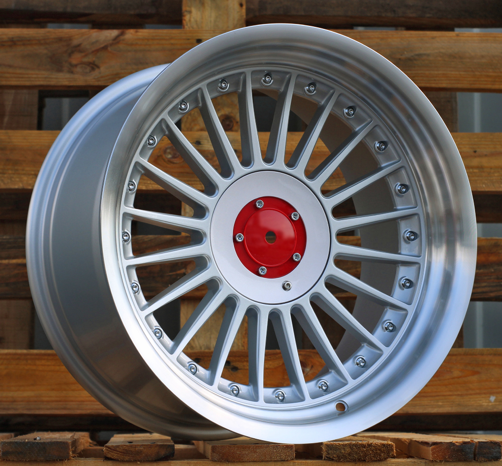 R17x9 5X120 ET 15 74.1 7307R Silver+Polished Lip (SP) For BMW (P1+P+Z6) (ALPINA Style (Front+Rear))