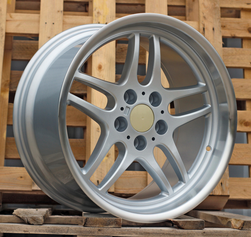 R18x9.5 5X120 ET 20 74.1 A5913 (FBX121) Silver+Polished Lip (SP) For BMW (M+Z5) (HYBRID FORGED Rear+Front)
