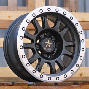 R16x8 5X139.7 ET M12 110.5 B5944 Black Half Matt+Polished Lip (BLHMPL) For 4X4 (L2)