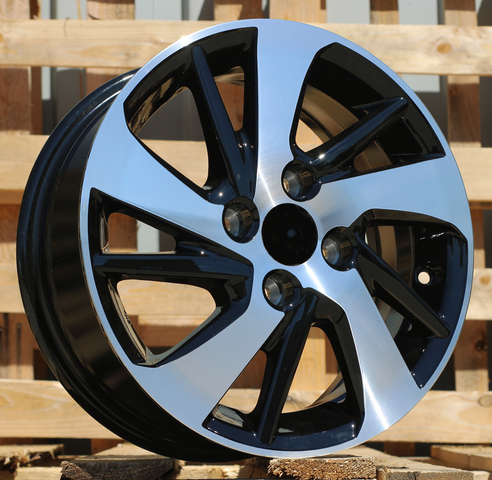 R14x5.5 4X100 ET 45 54.1 F0458 (LU1543) Black Polished (MB) For TOYOT (R+Z5)