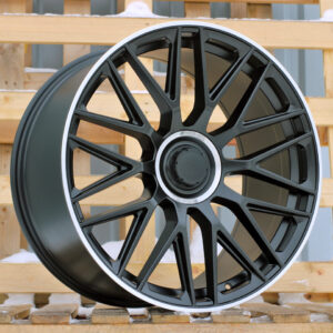 B1766_000000008257 R18x8 5X112 ET 43 66.6 B1766 (YF1118) Black Half Matt+Polished Lip (BLHMPL) For MER (Z5+M) (HYBRID FORGED)