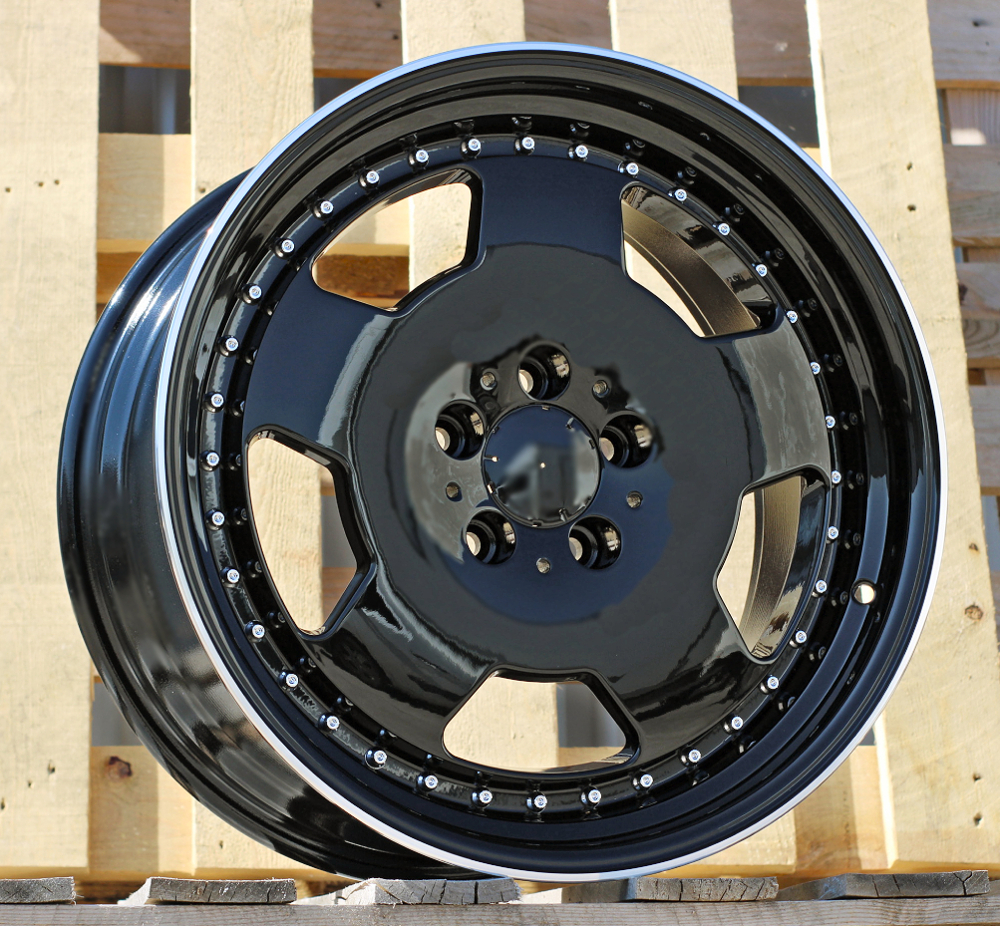 R18x9 5X112 ET 35 66.6 B5852 (FBX455) Black+Polished Lip (BLPL) For MER (Z7) (MONOBLOCK Style HYBRID FORGED)
