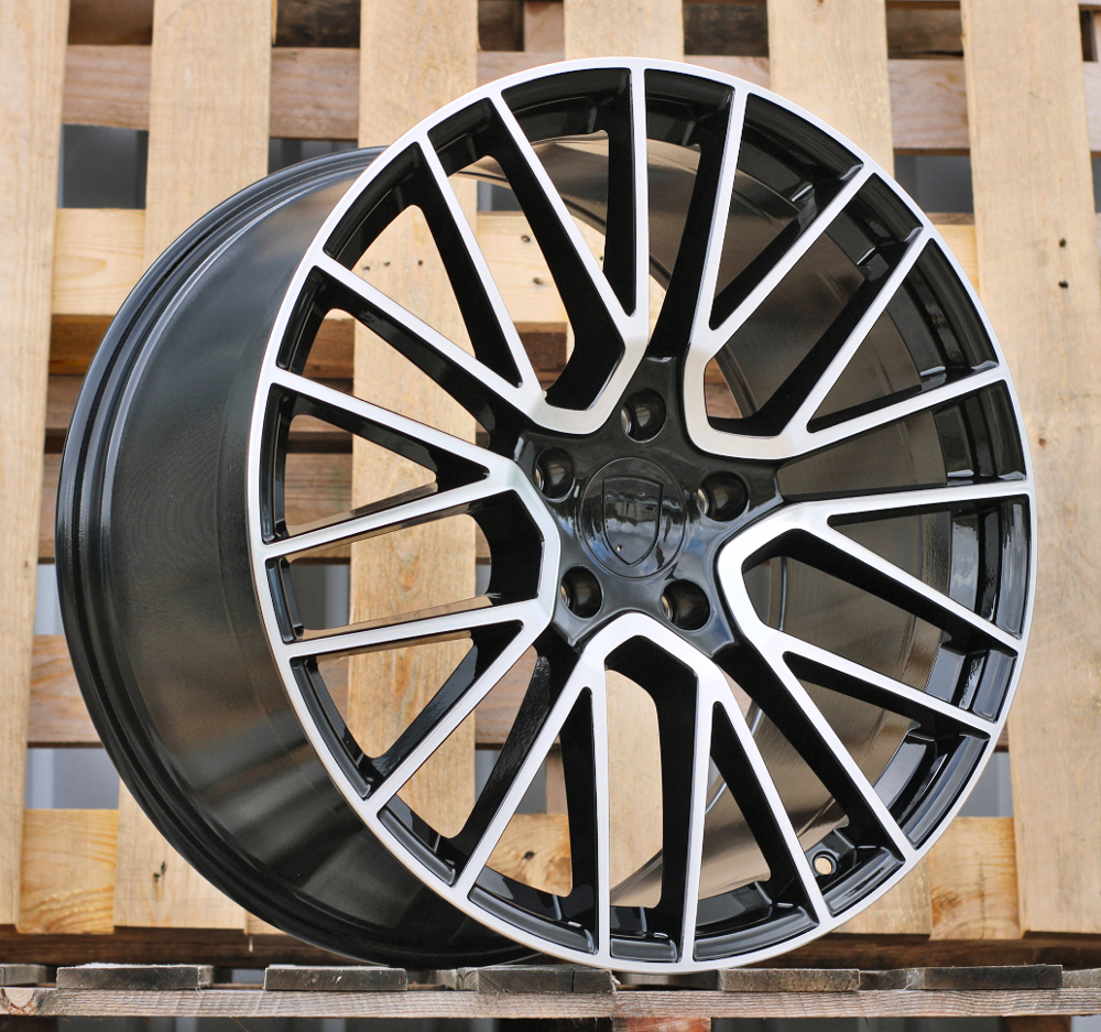 R21x9.5 5X130 ET 46 71.6 FE179 (HP704F) Black Polished (MB) For PORCH (Z3) (HYBRID FORGED Rear+Front)