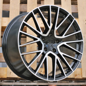 FE179_000000009869 R21x11 5X130 ET 58 71.6 FE179 (HP704F) Black Polished (MB) For PORCH (Z3) (HYBRID FORGED Rear+Front)