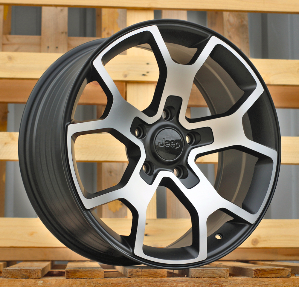 R18x8 5X127 ET 35 71.5 FBX372 Black Polished Half Matt (MBHM) For JEEP (Z4) (HYBRID FORGED)
