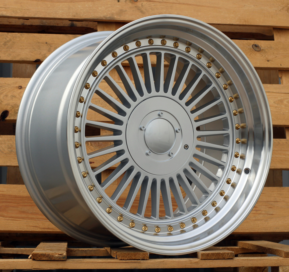 R19x9 10X112/120 ET 20 74.1 L2413 Silver+Polished Lip (SP) For BMW (K3) (ALPINA style Rear+Front)