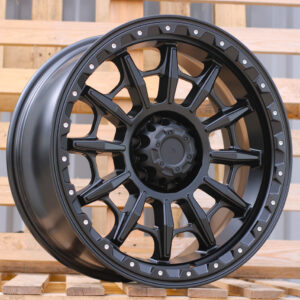 JT200_000000008731 R20x9 6X139.7 ET 0 110.1 JT200 Black Matt (BM) For 4X4 (K3) (MB+Silver Rivets)