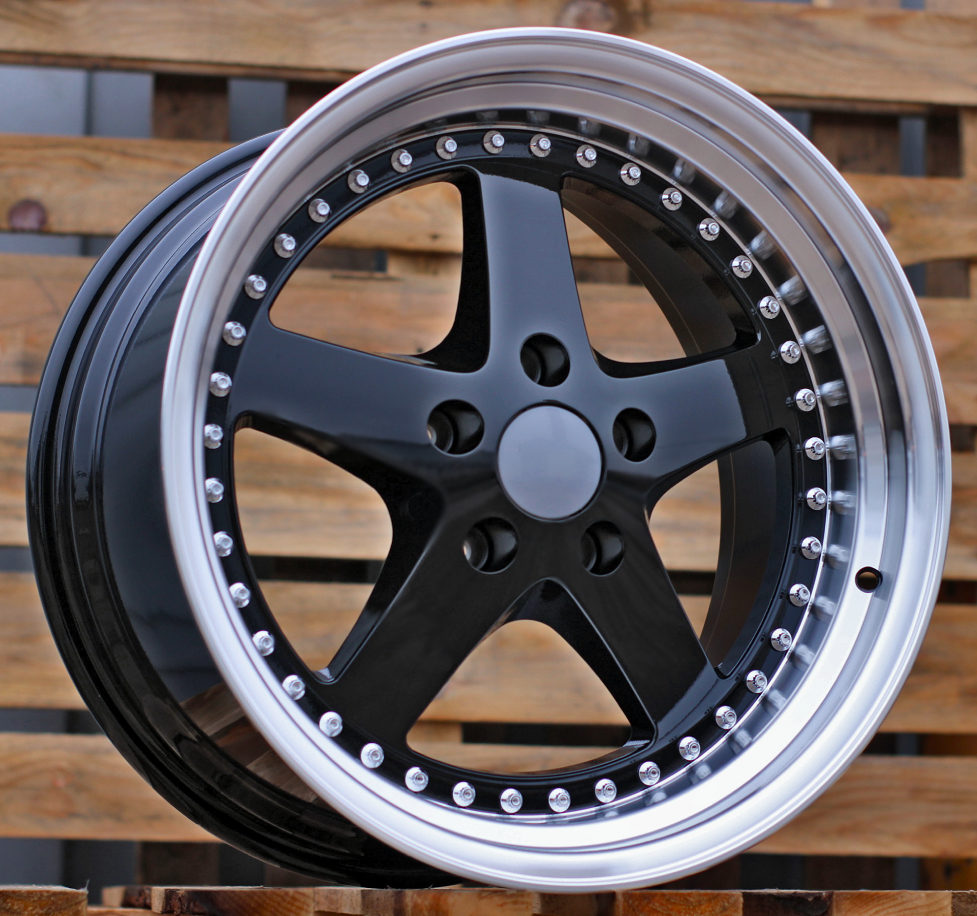 R18x8.5 5X120 ET 30 72.6 B1161 Black+Polished Lip (BLPL) For BMW (Z6) (REAR+FRONT)