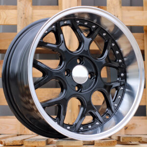 FR762_000000003819 R16x7 3X112 ET 30 57.1 FR762 Black+Polished Lip (BLPL) For SMART (R) (BRABUS Style (AKC 60 Eur)Front+Rear)