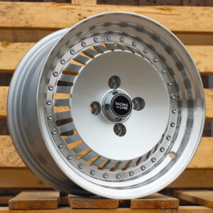 R13x6 4X100 ET 20 67.1 L475 Silver+Polished Lip (SP) For RACIN (R) (RONAL Style)