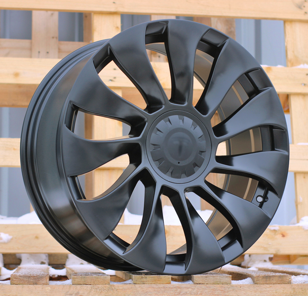 R19x8.5 5X114.3 ET 38 64.1 YS214 (H3117F) Black Half Matt (BLHM) For TESLA (K7+Z6) (HYBRID FORGED (Model 3))
