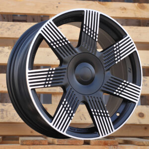 R15x6 4X98 ET 35 58.1 YF7074 Black Polished Half Matt (MBHM) For FIAT (P2) (HYBRID FORGED)