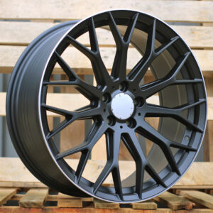 R19x8 5X112 ET 43 66.6 YS1180 Black Half Matt+Polished Lip (BLHMPL) For MER (P+K4) (HYBRID FORGED Front+Rear)