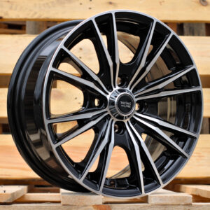 R14x6 4X100 ET 38 60.1 B5199 Black Polished (MB) For RACIN (Z4+L1) ((AKC 55 Eur))