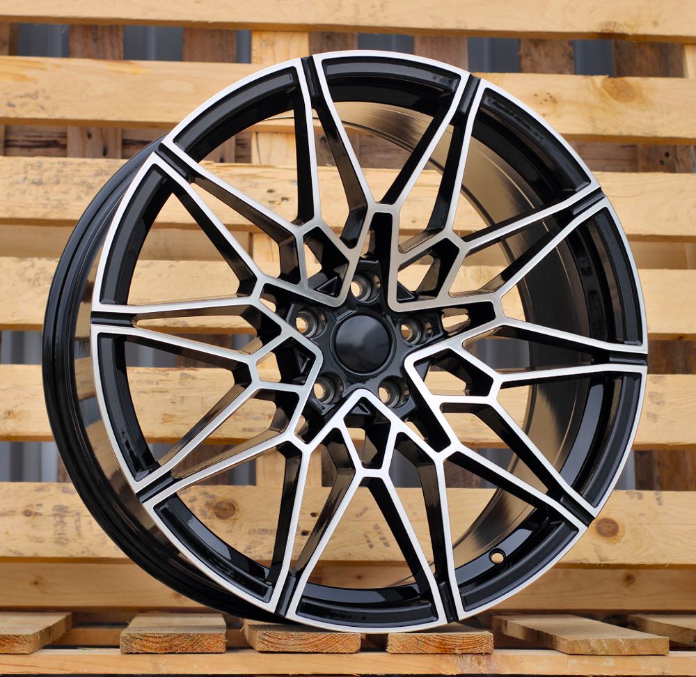 R18x8 5X120 ET 35 72.6 I0293 (8375F) Black Polished (MB) For BMW (Z5) (Rear+Front)