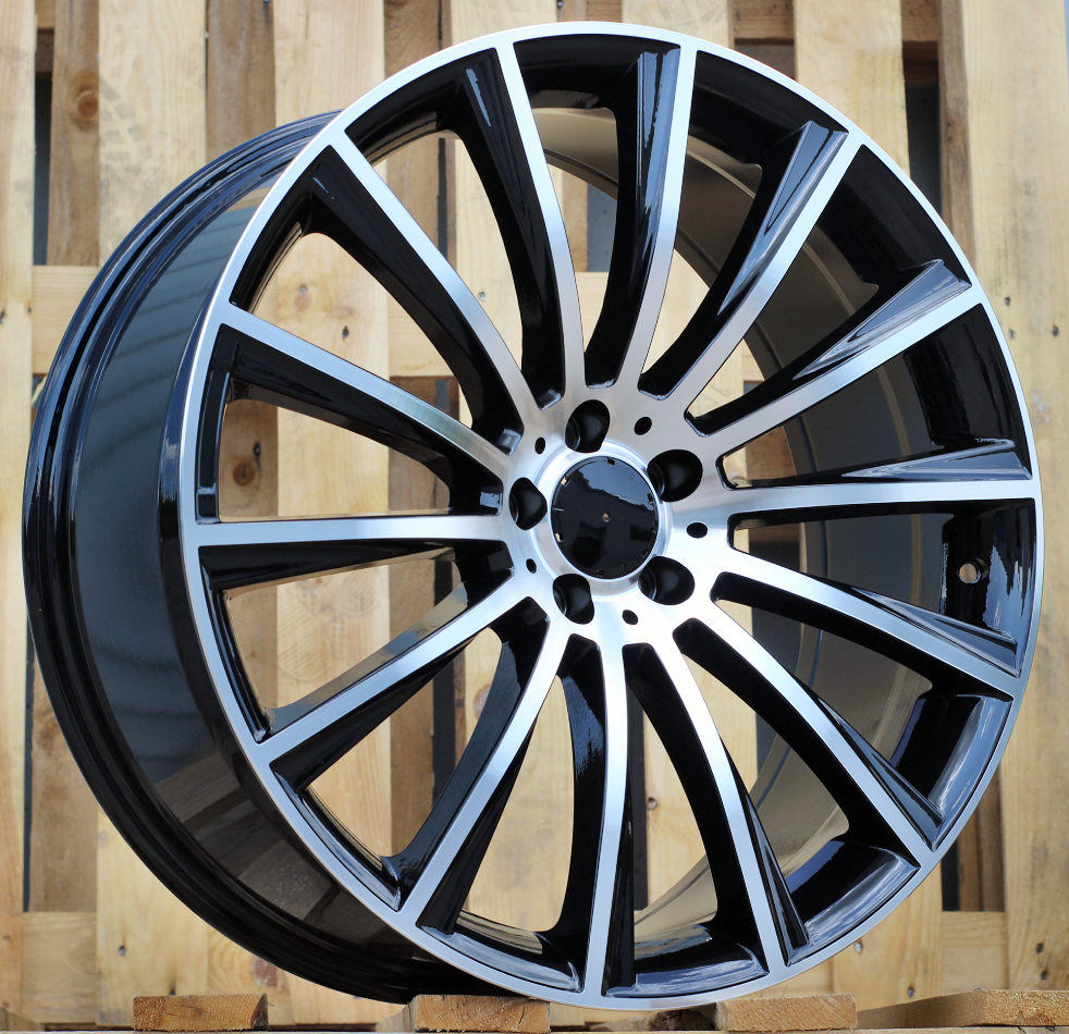 R21x10 5X112 ET 40 66.6 B1048 Black Polished+Powder Coating (MBPC) For MER (K5) (Rear+Front)