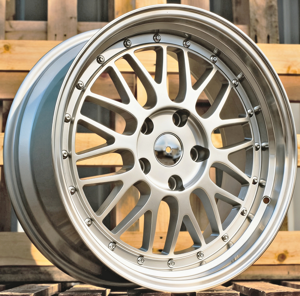 R18x9 5X120 ET 35 72.6 A1025 (KS014) Silver Shining+Polished Lip (SSPL) For RACIN (M) (BBS Style Rear+Front)