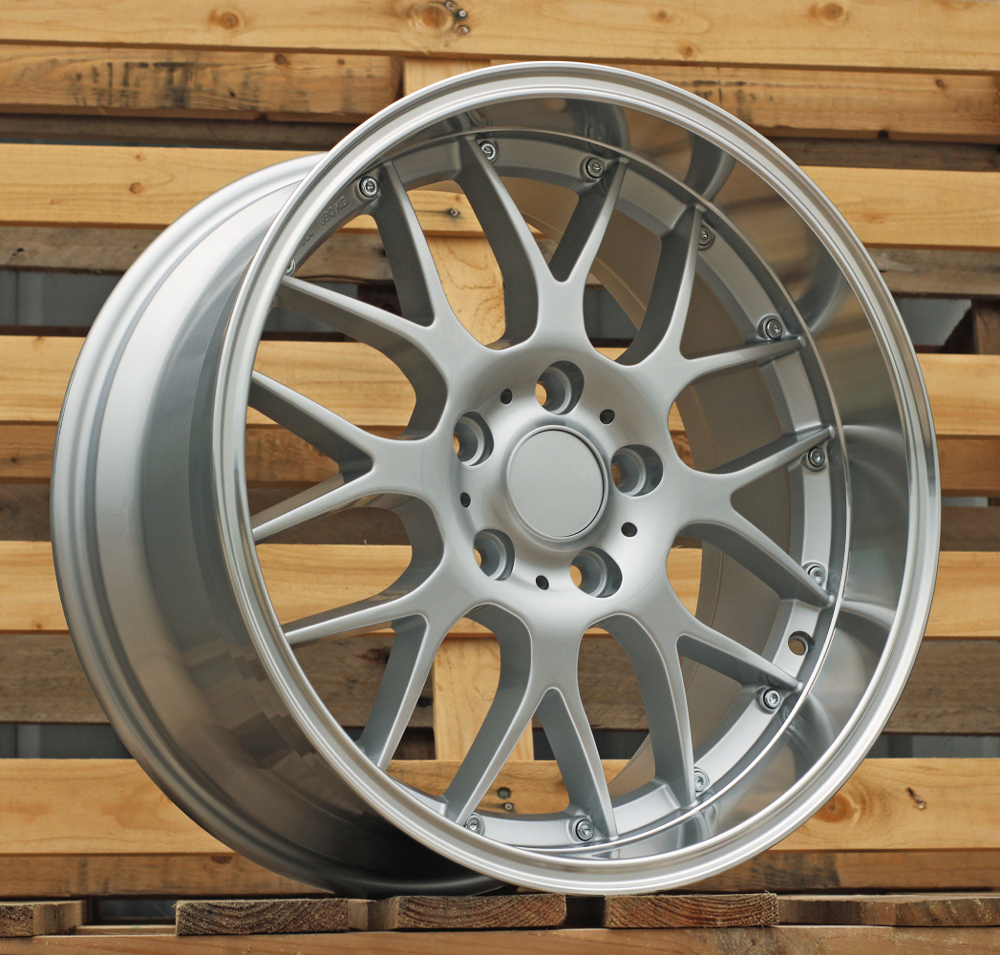 R18x8 5X120 ET 20 74.1 BY773 Silver+Polished Lip (SP) For BMW (Z6) (Rear+Front)