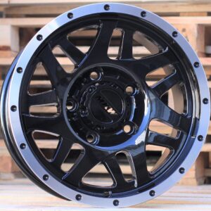 R15x8 6X139.7 ET 0 110.1 Q1509 Black+Polished Lip (BLPL) For 4X4 (P)