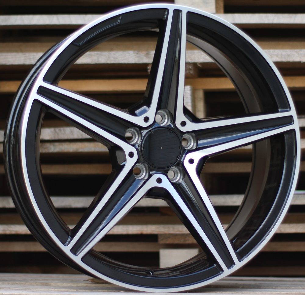 R17x7.5 5X112 ET 44 66.6 B5052 (IND5376) Black Polished (MB) For MER (K7)