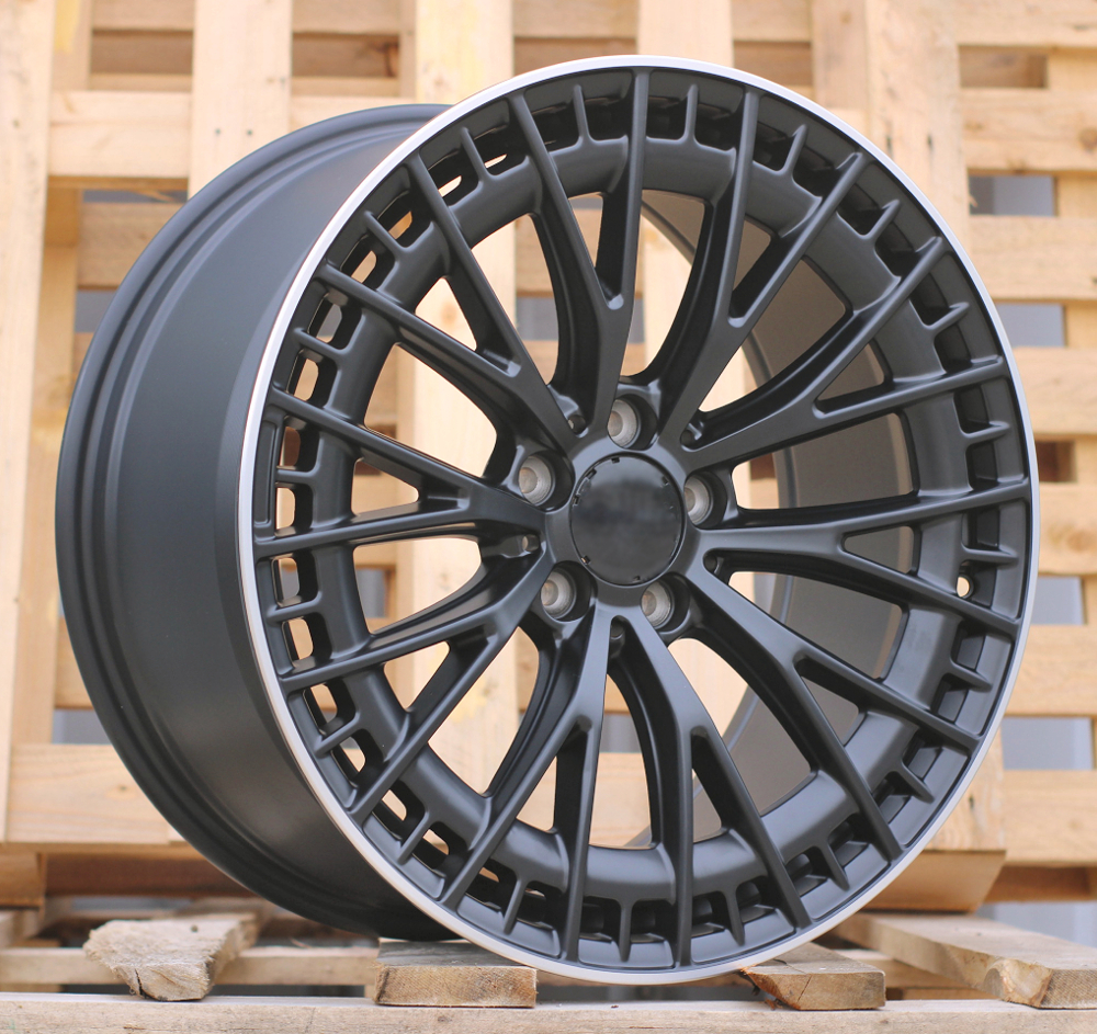 R19x8.5 5X112 ET 36 66.6 3S1384 (H3399F) Black Matt+Polished Lip (BMPL) For MER (K8) (HYBRID FORGED Rear+Front)