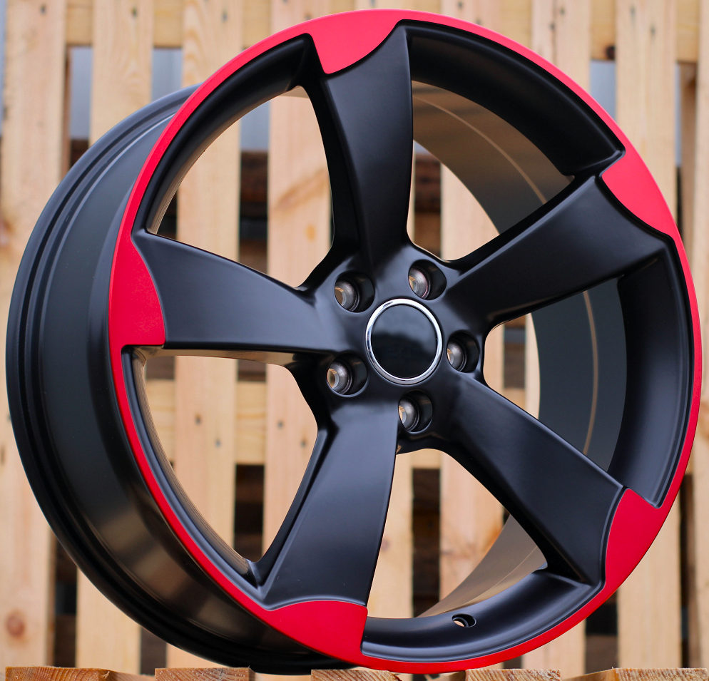 R18x8 5X112 ET 45 66.5 BK217 (XF558) Black+Red Line (BR) For AUD (K4)