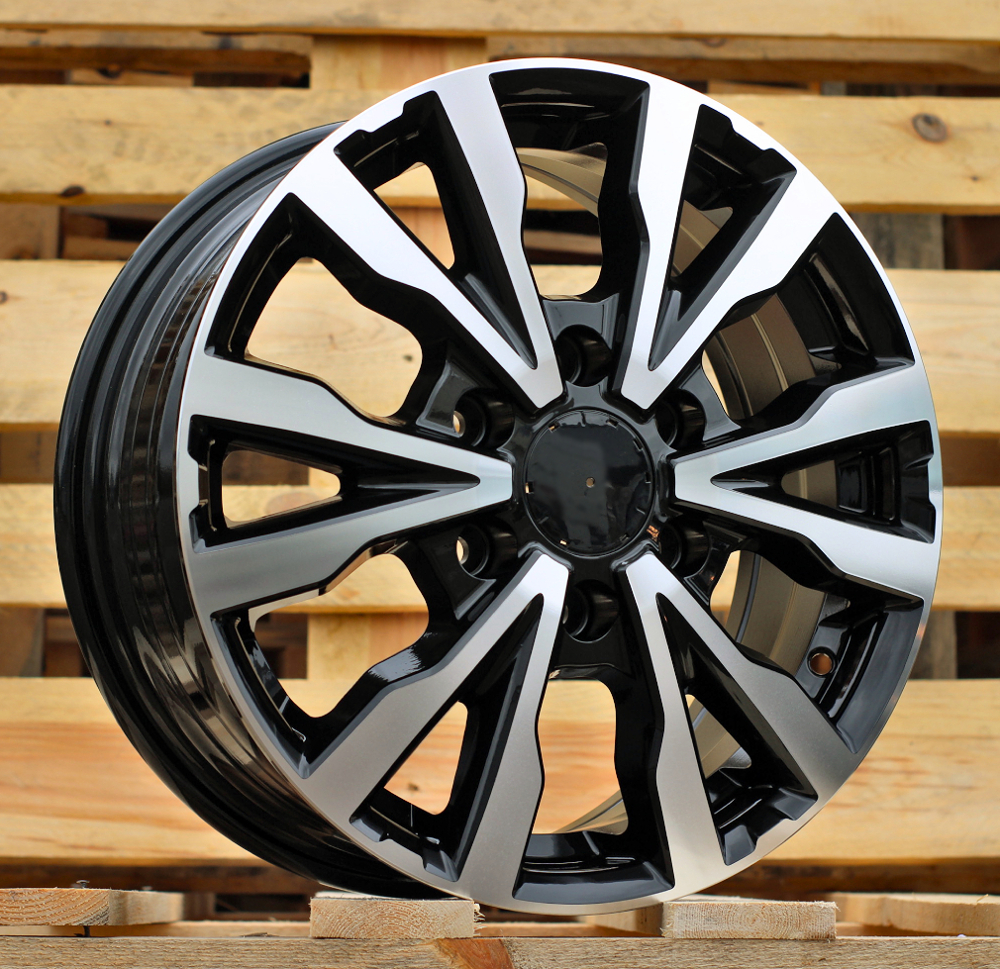 R16x6.5 6X120 ET 50 74.5 B3025 (BYF3025V) Black Polished (MB) For FORD (Z2) (HYBRID FORGED Conical for Ford)
