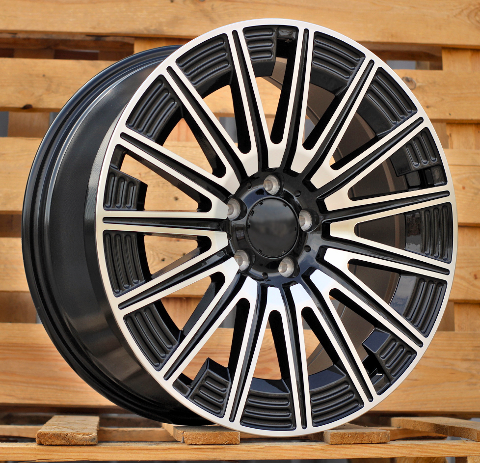 R18x8 5X112 ET 43 66.6 FLB005 (H3176F) Black Polished (MB) For MER (K7) (HYBRID FORGED)