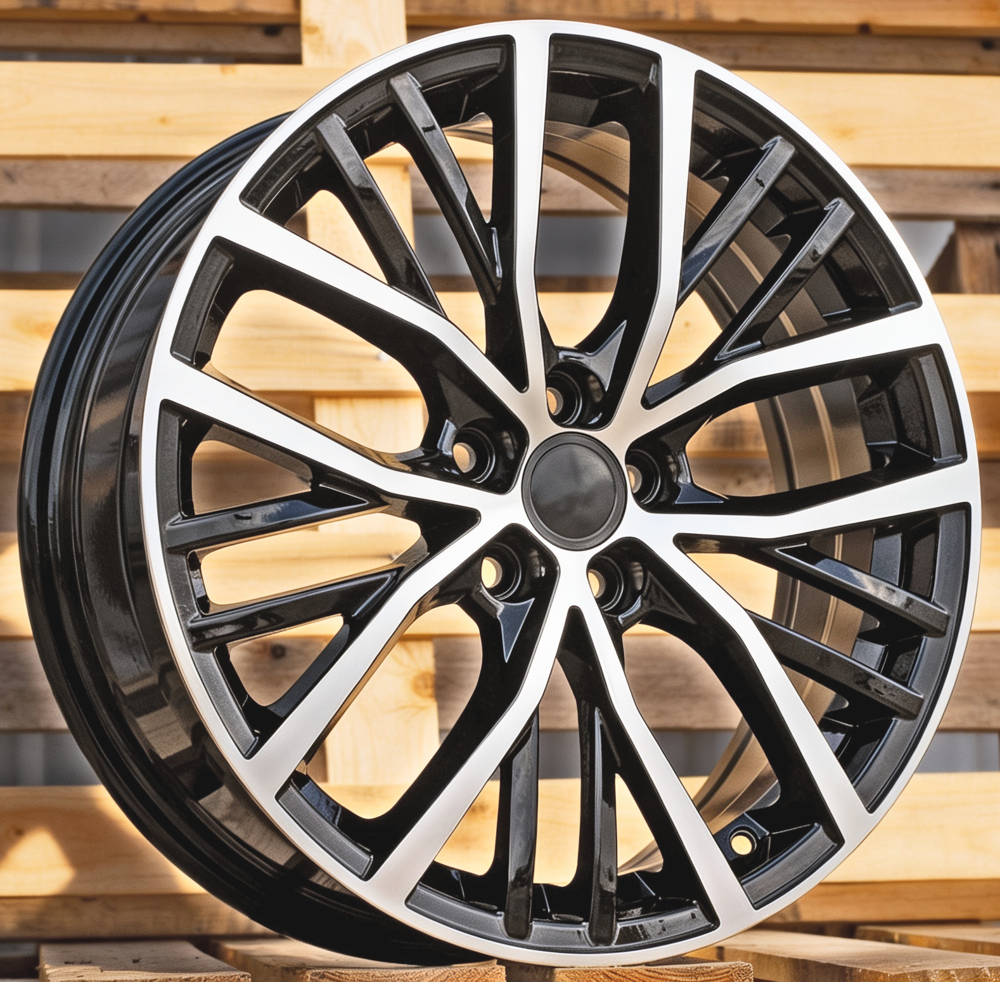 R17x6.5 5X100 ET 40 57.1 B1179 Black Polished (MB) For VW (Z6+M)