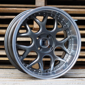 FR762_000000003825 R17x8.5 4X100 ET 20 60.1 FR762 Gun Metal+Polished Lip (GMPL) For SMART (R) ((AKC 65 Eur)BRABUS Style)