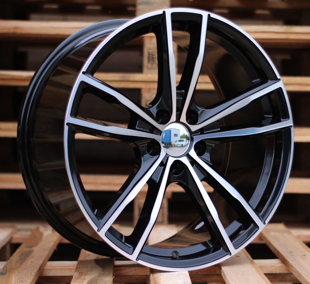 R19x8 5X120 ET 36 72.6 A5588 (BK5495) Black Polished (MB) For BMW (P) (Rear+Front)