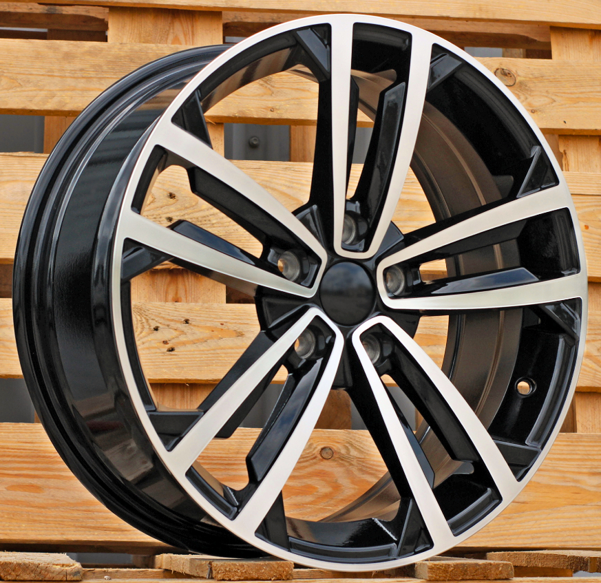 R17x7.5 5X112 ET 45 57.1 B5287 (IN5396) Black Polished (MB) For VW (P2+P1)