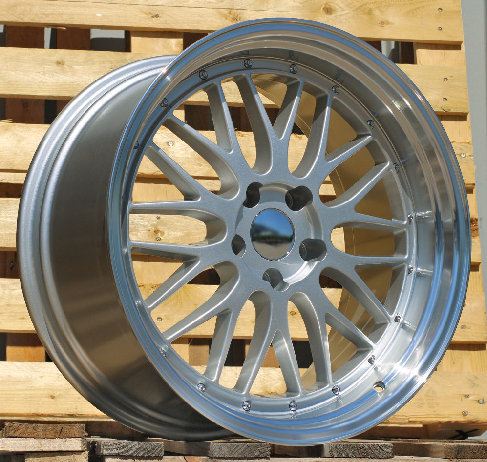 R19x9.5 5X120 ET 20 74.1 BK848 Silver+Polished Lip (SP) For BMW (K4+M) (BBS Style Rear+Front)
