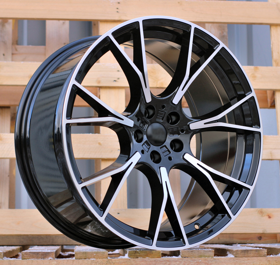 R19x8.5 5X112 ET 26 66.6 B1617 (H3217F) Black Polished (MB) For BMW (M) (HYBRID FORGED Rear+Front)
