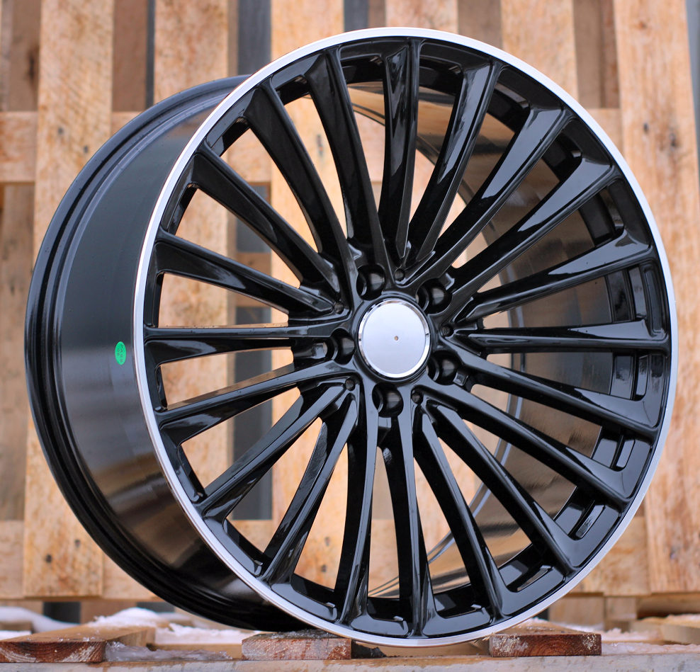 R18x8 5X112 ET 40 66.6 B5909 (FBX149/FL039) Black+Polished Lip (BLPL) For MER (P2) (HYBRID FORGED)