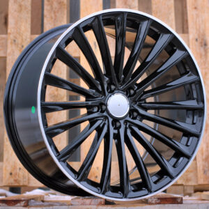 B5909_000000008646 R18x8 5X112 ET 45 66.6 B5909 (FBX149) Black+Polished Lip (BLPL) For MER (P2) (HYBRID FORGED)