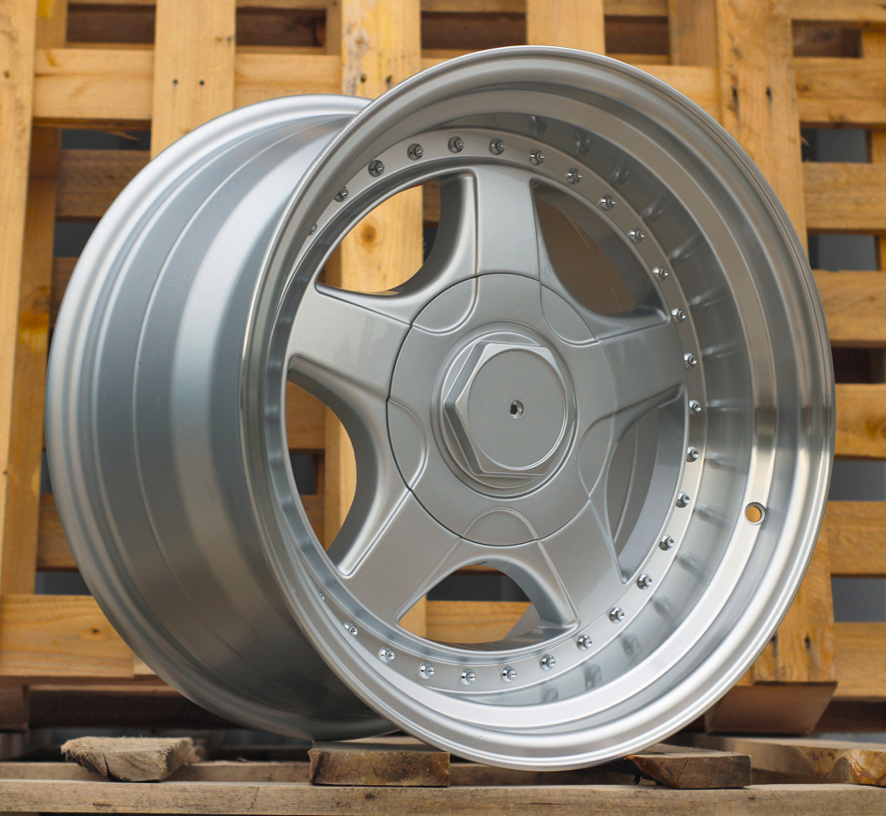 R17x10 5X120 ET 20 74.1 7813R Silver+Polished Lip (SP) For BMW (Z7) (BBS Style Rear+Front)